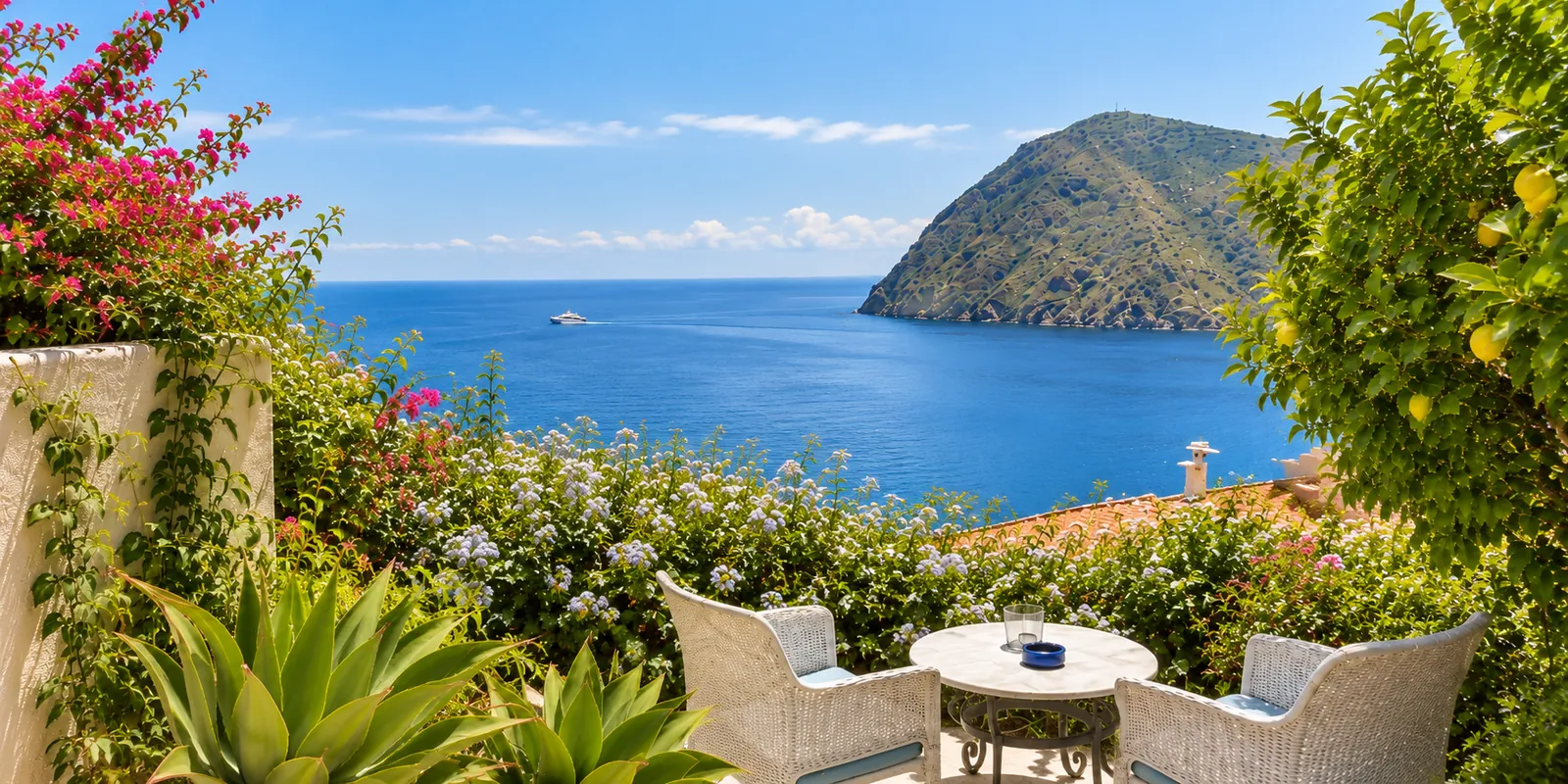 Vista sulla baia di Canneto dall’appartamento Limone